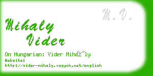 mihaly vider business card